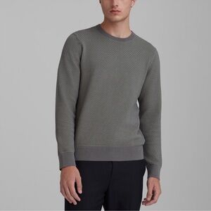 Club Monaco Textured Green-Gray Crewneck Sweater